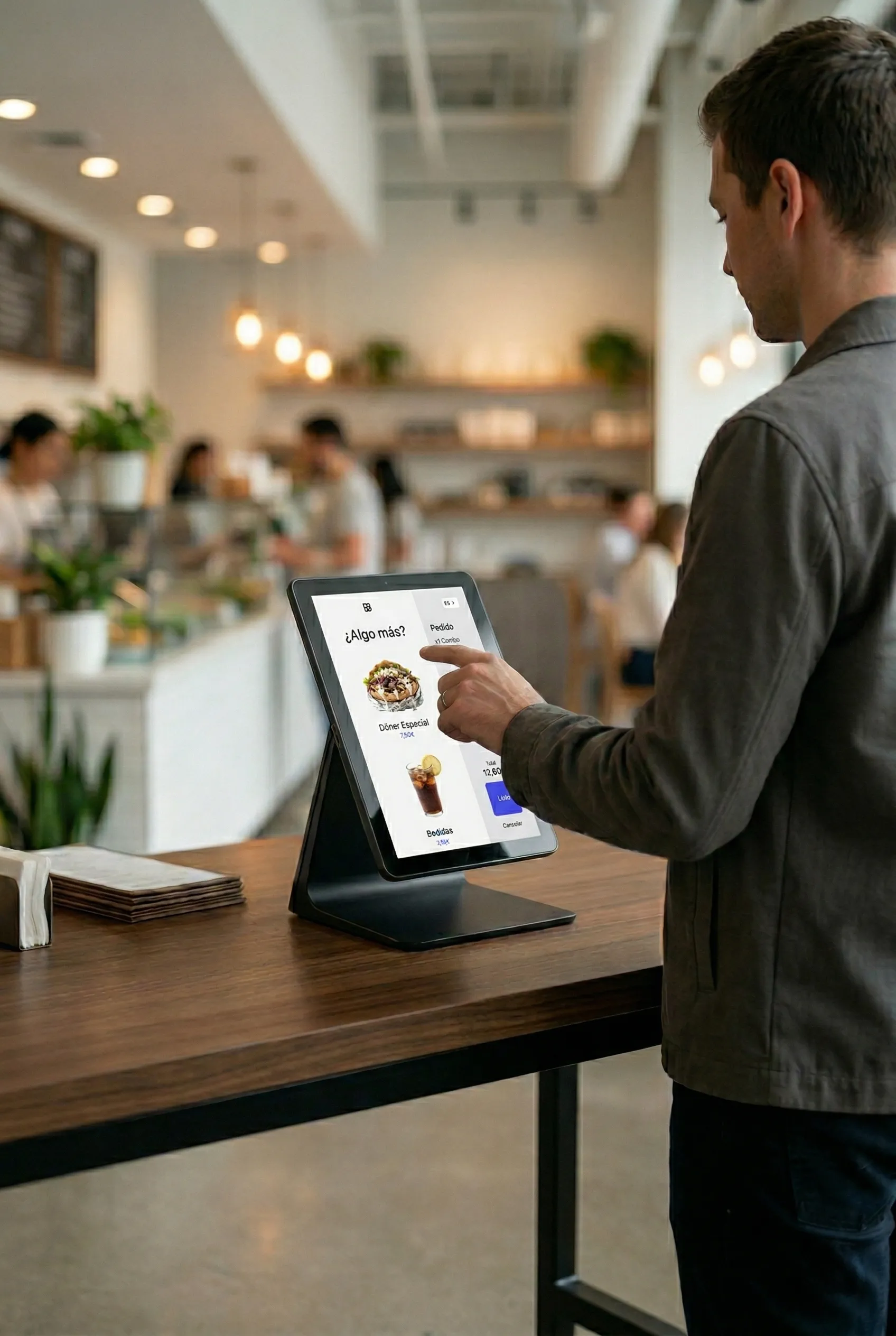 Persona usando kiosk